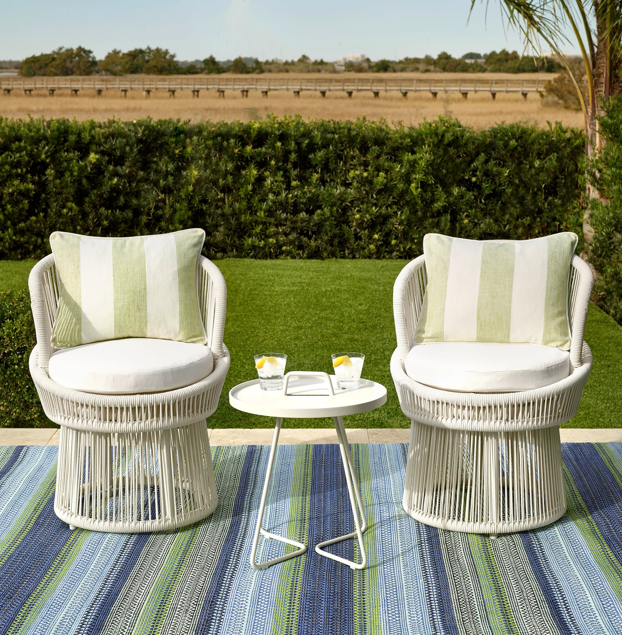Annie Selke - 2x3 Navy/French Blue  Indoor/Outdoor Rug