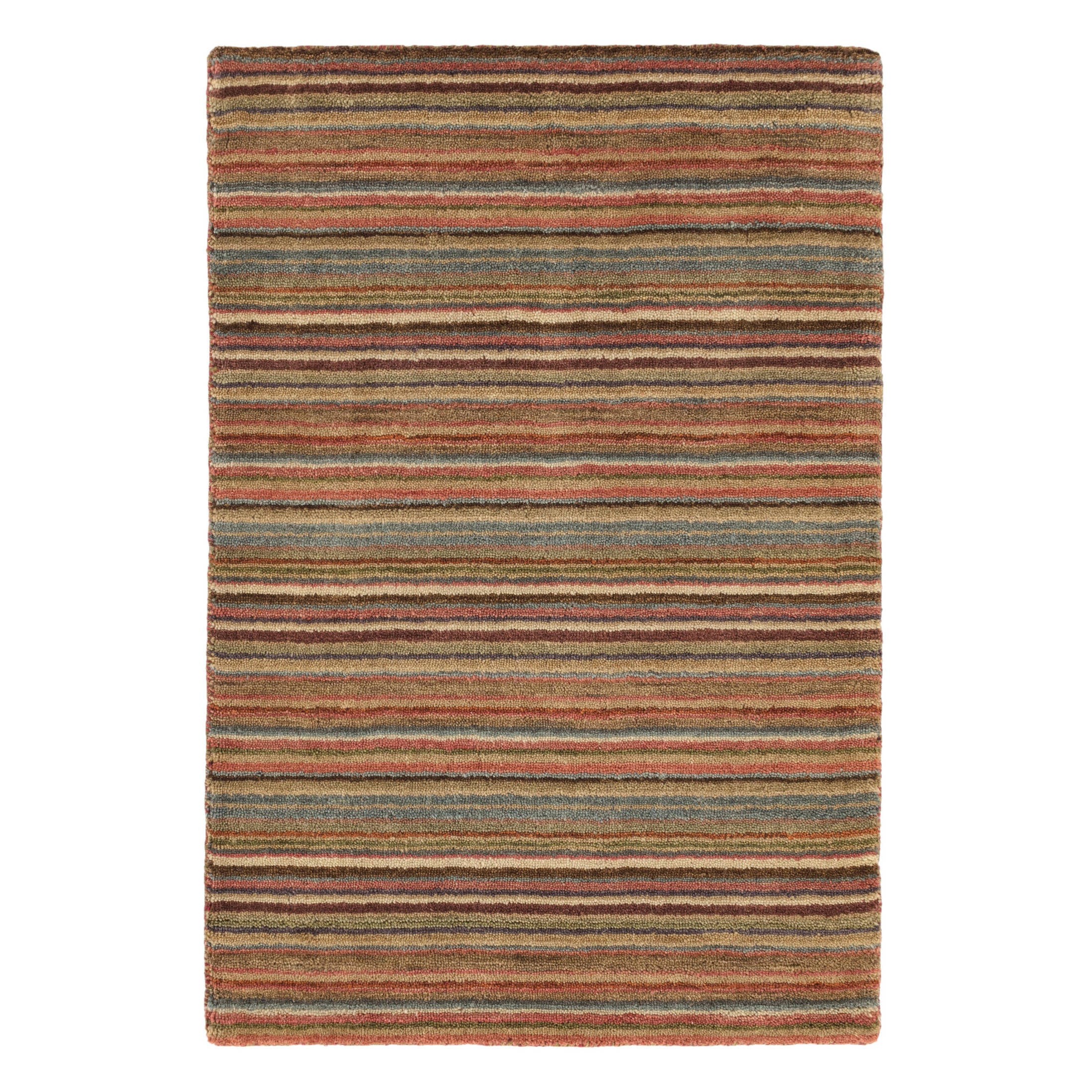 Brindle Stripe Hand Loom Knotted Wool Rug | Spice – Annie Selke