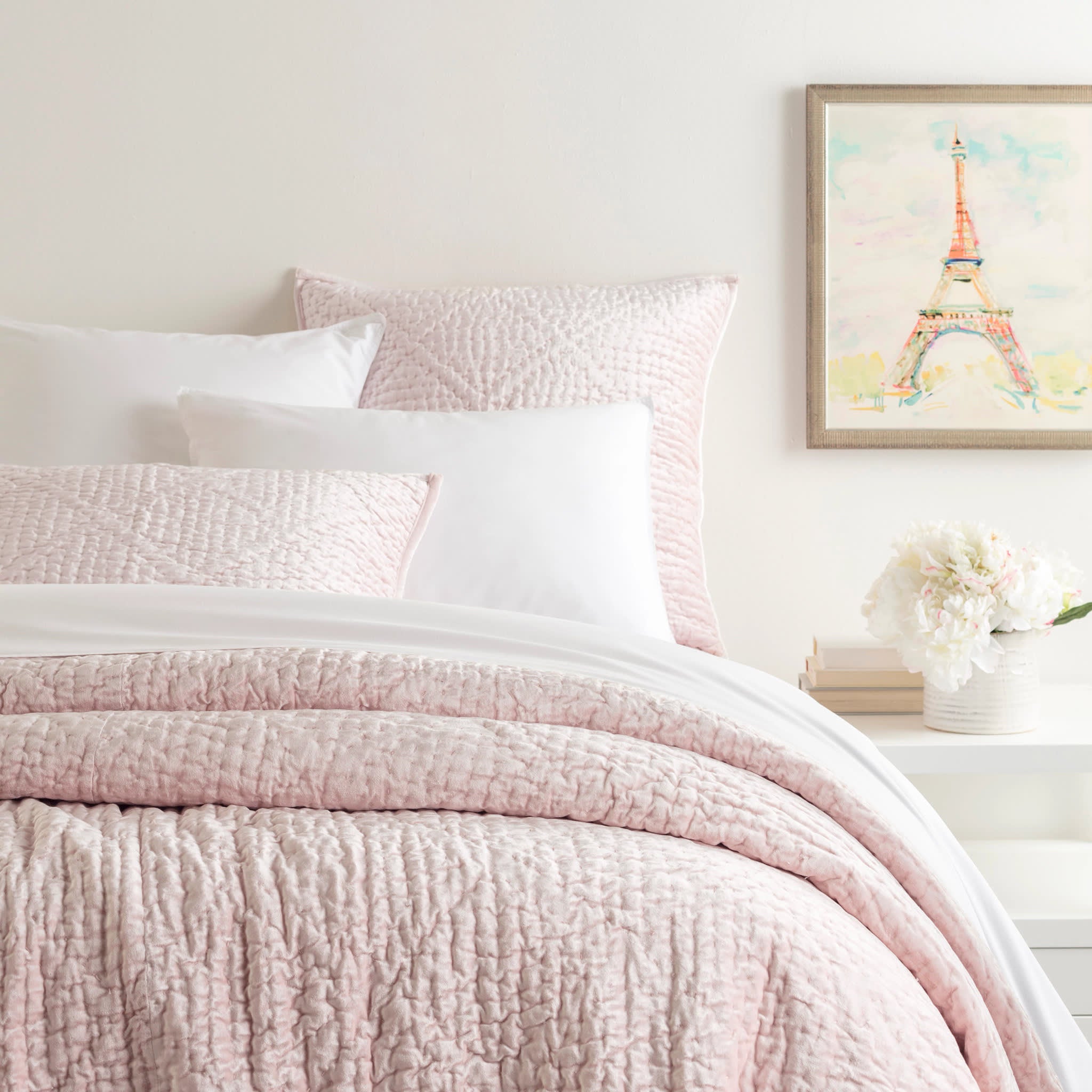 Parisienne Velvet Quilt | Slipper Pink – Annie Selke