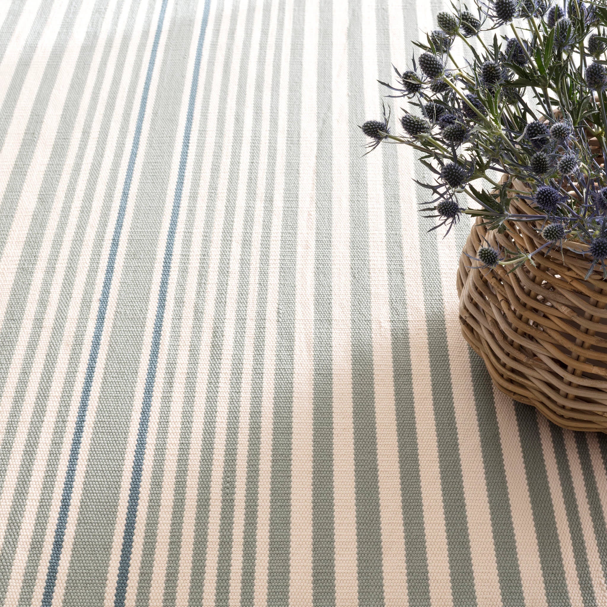 Rugby Stripe Handwoven Indoor/Outdoor Rug | Light Blue – Annie Selke