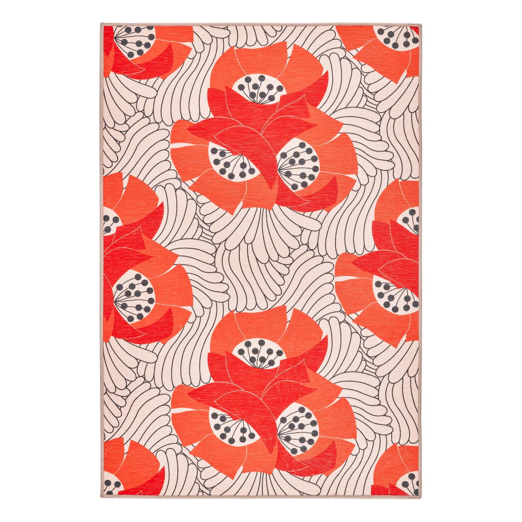 Japanese Poppy Machine Washable Rug | Multi – Annie Selke
