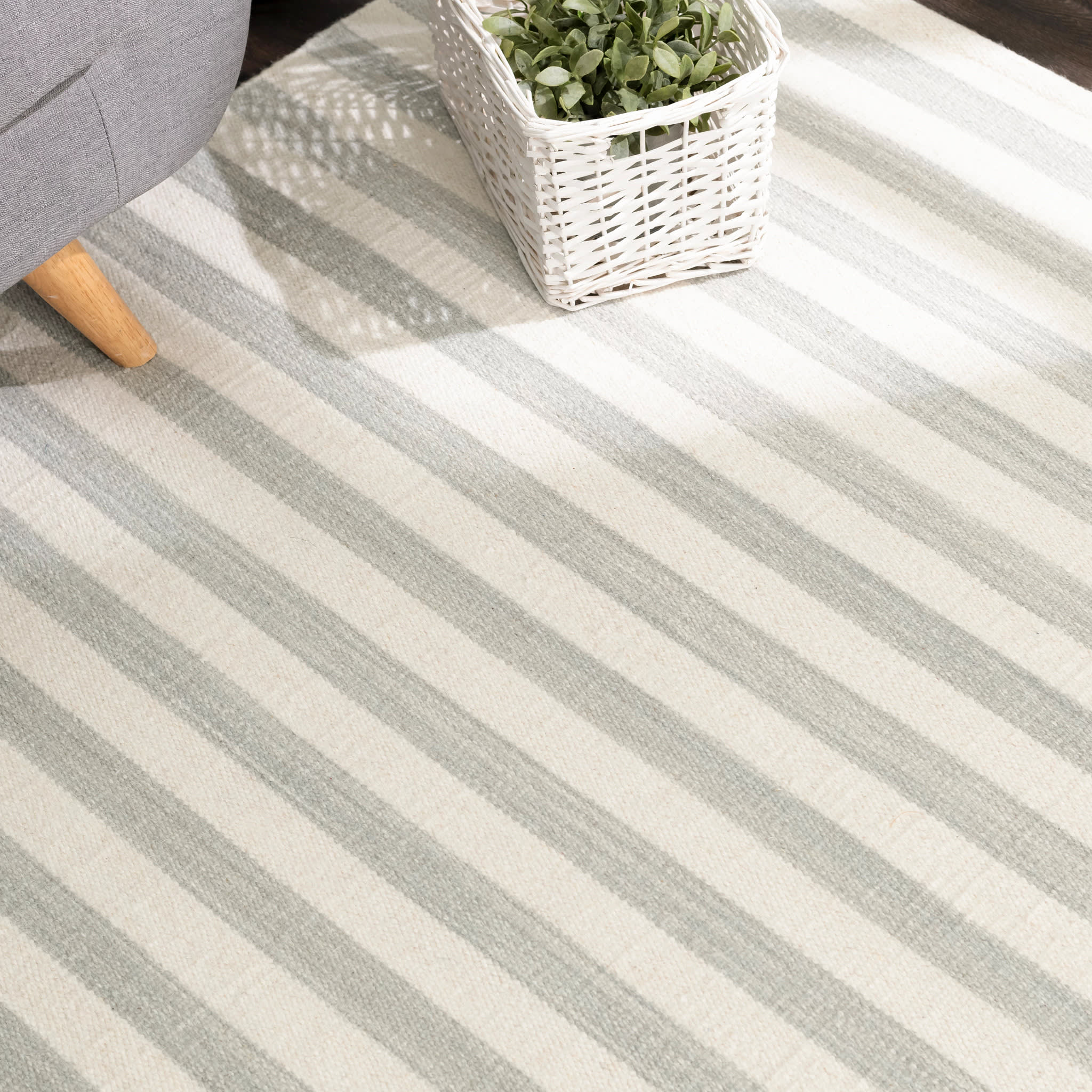 Ladder Stripe Handwoven Wool Rug Grey Ivory Annie Selke ladder-stripe-handwoven-wool-rug-grey-ivory-annie-selke