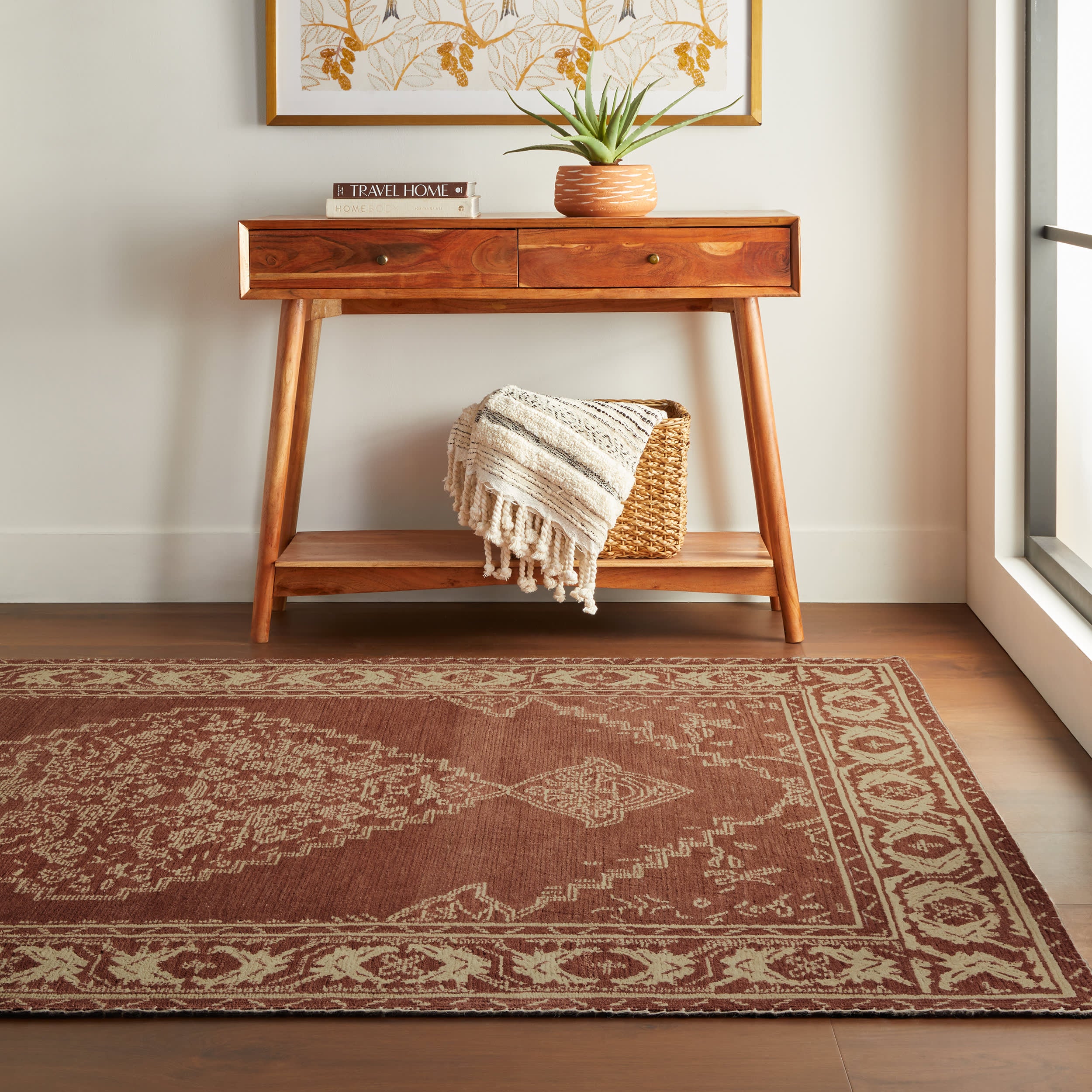 Quenl Vintage Handmade Wool Rug | Red – Annie Selke
