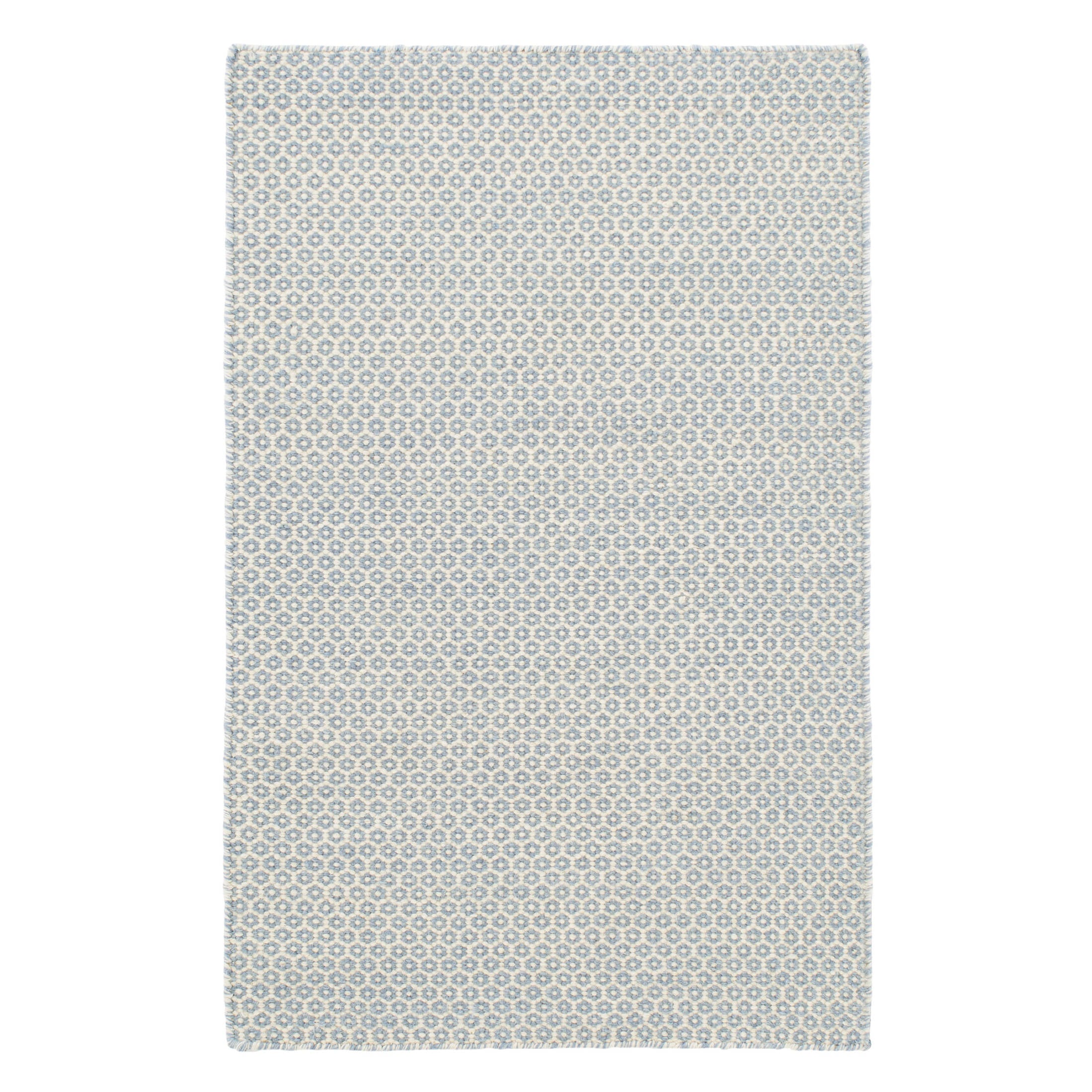 Honeycomb Handwoven Wool Rug | French Blue/Ivory