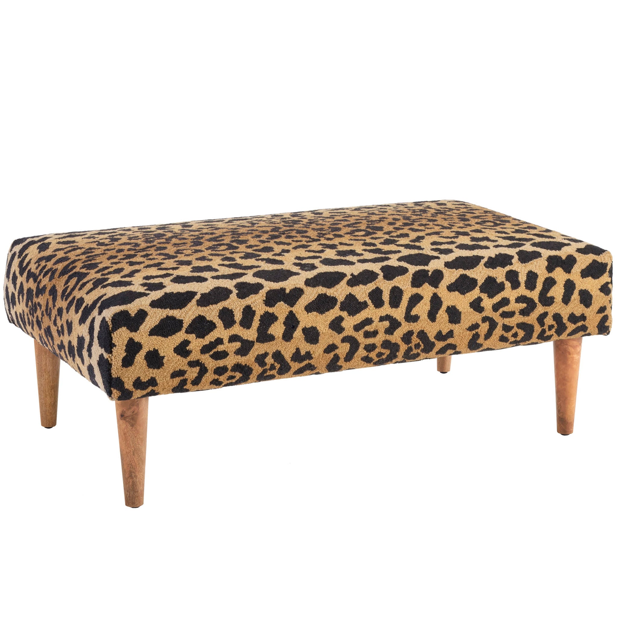 Leopard Rug Ottoman Brown – Annie Selke