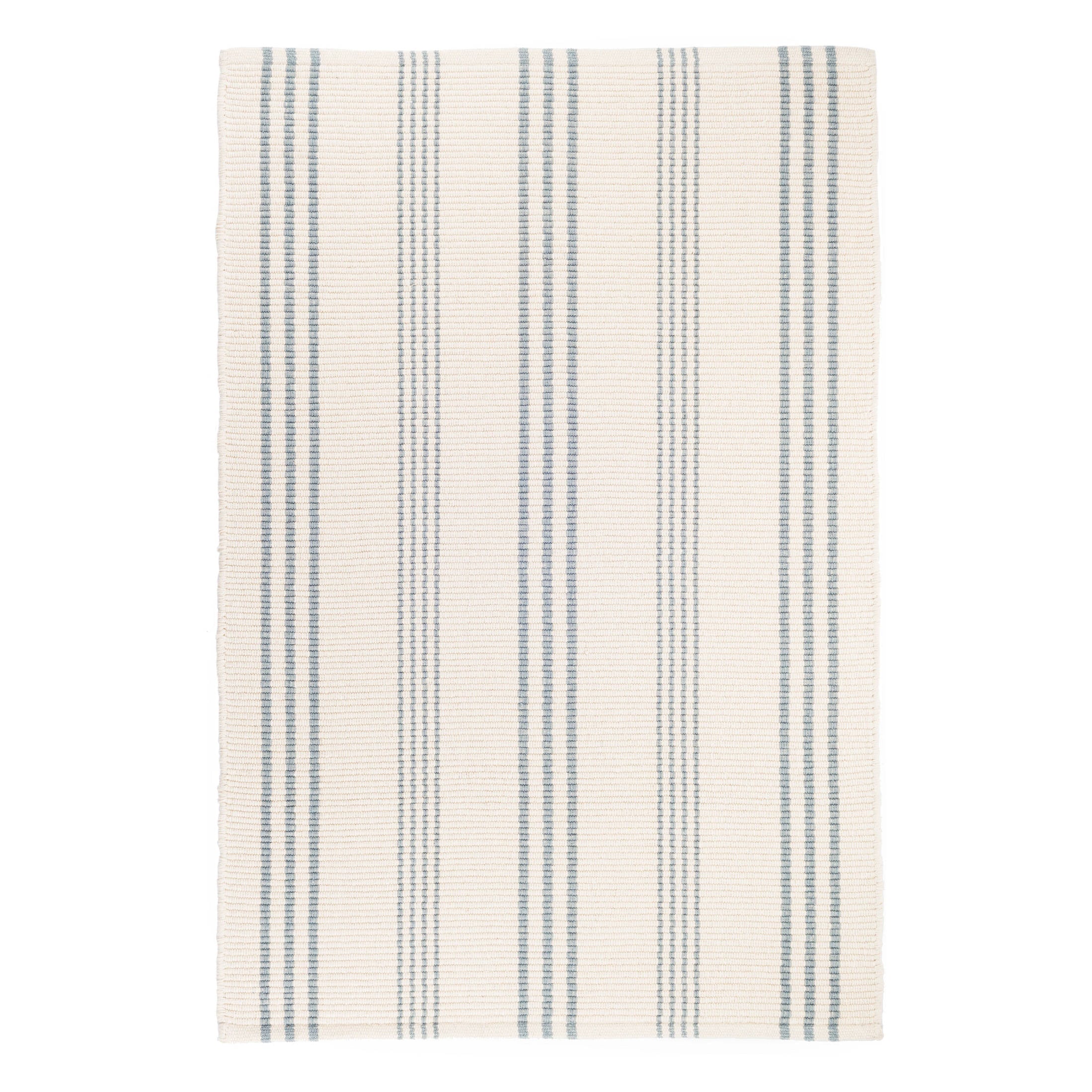 Swedish Stripe Handwoven Cotton Rug | Blue