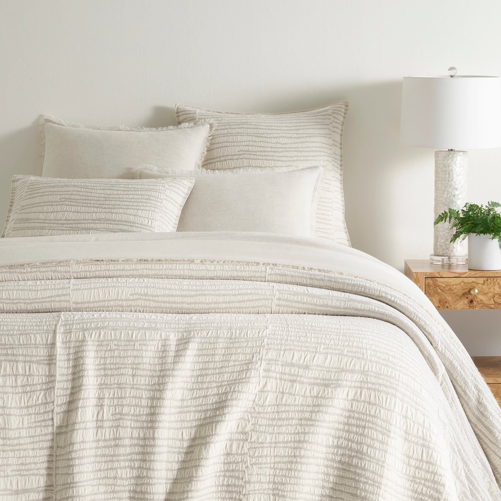 Striae Matelasse Coverlet | Oatmeal – Annie Selke
