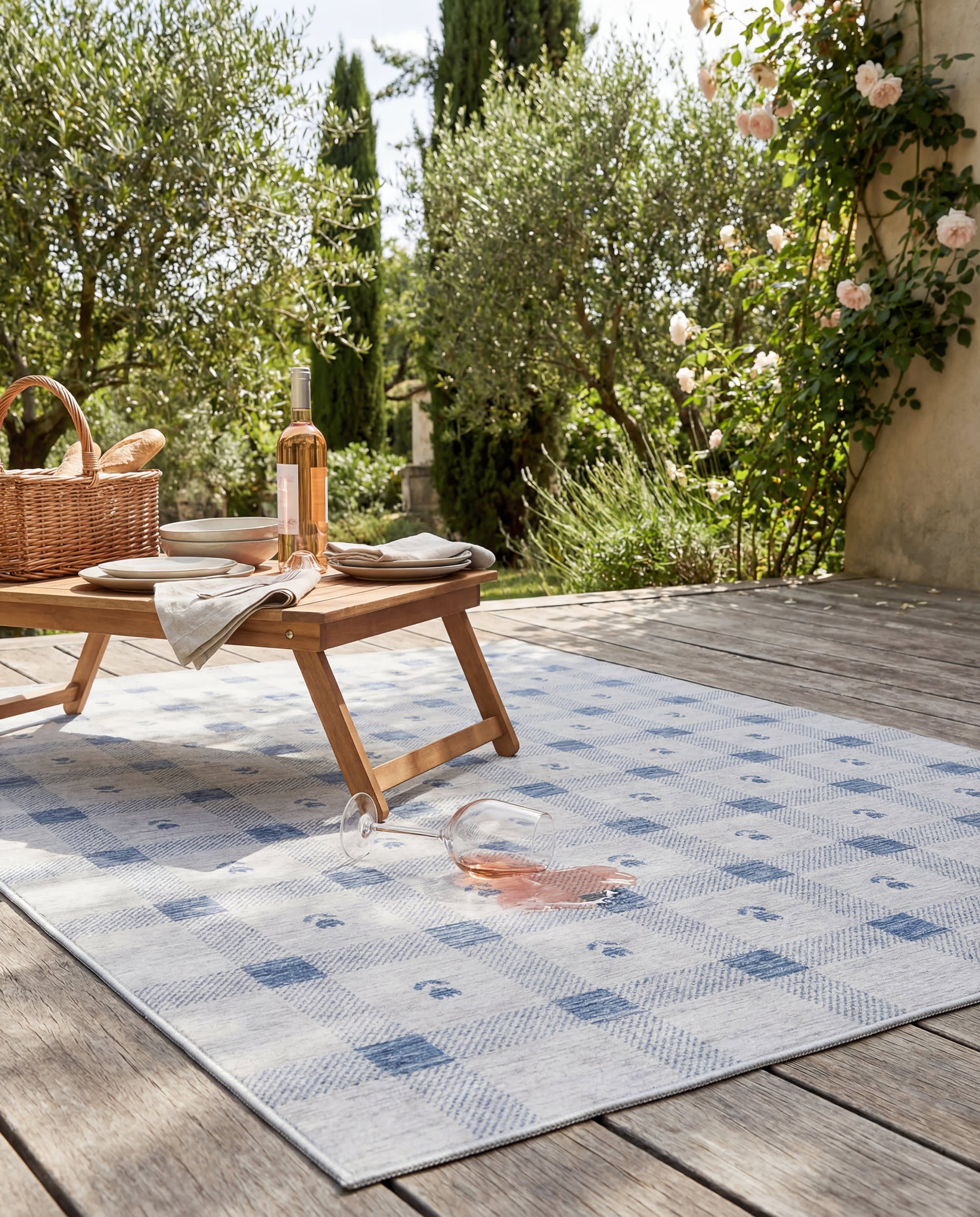 Gingham Machine Washable Rug | Blue – Annie Selke