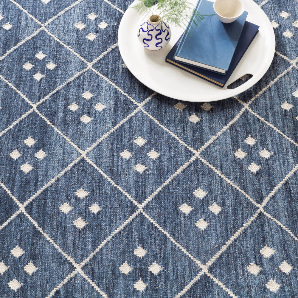Kota Handwoven Wool Rug | Indigo