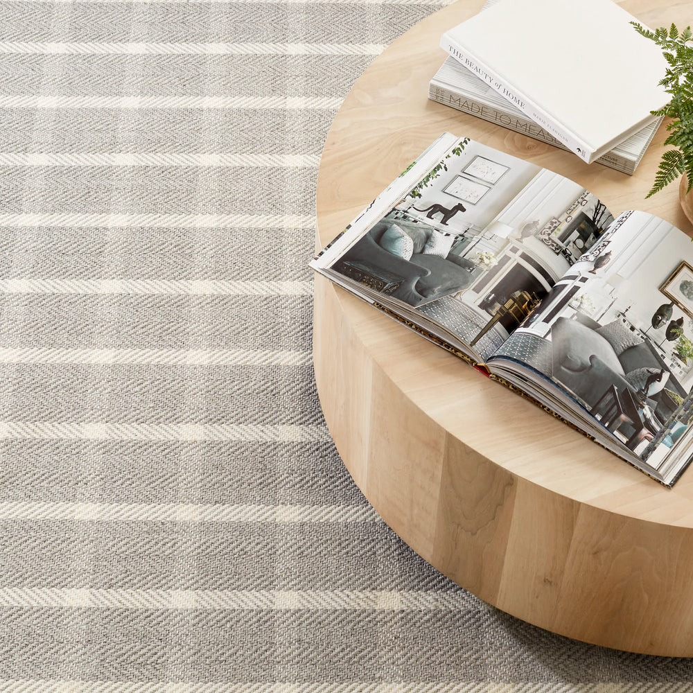 Jackson Woven Wool Custom Rug | Grey/Ivory
