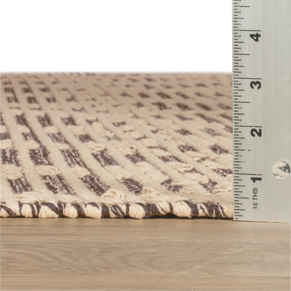 Textured Diamond Handwoven Cotton Rug | Blue/Ivory
