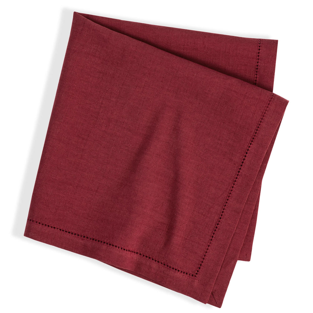Haven Hemstitch Napkin Set of 4 | Merlot
