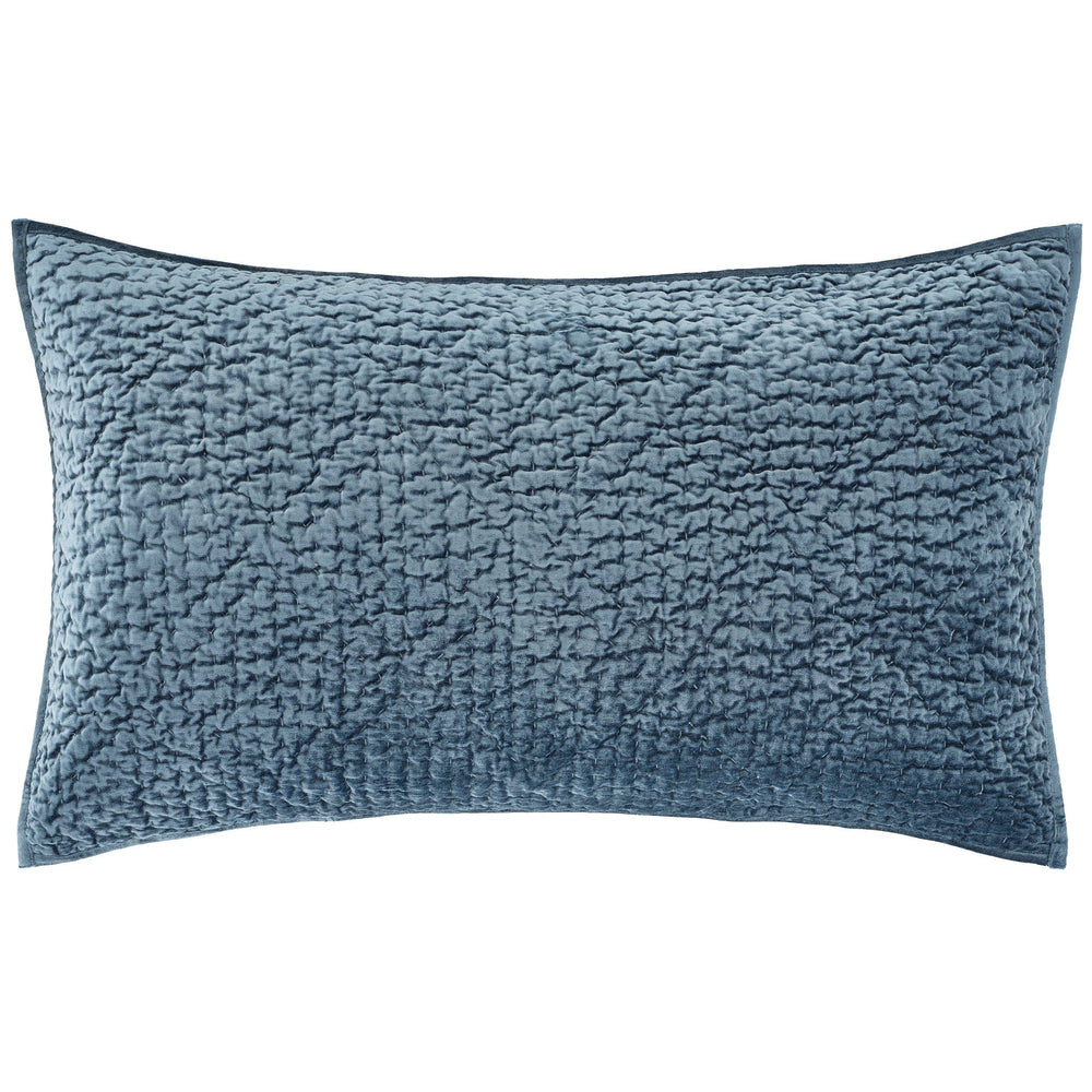 Parisienne Velvet Quilted Sham | Slate