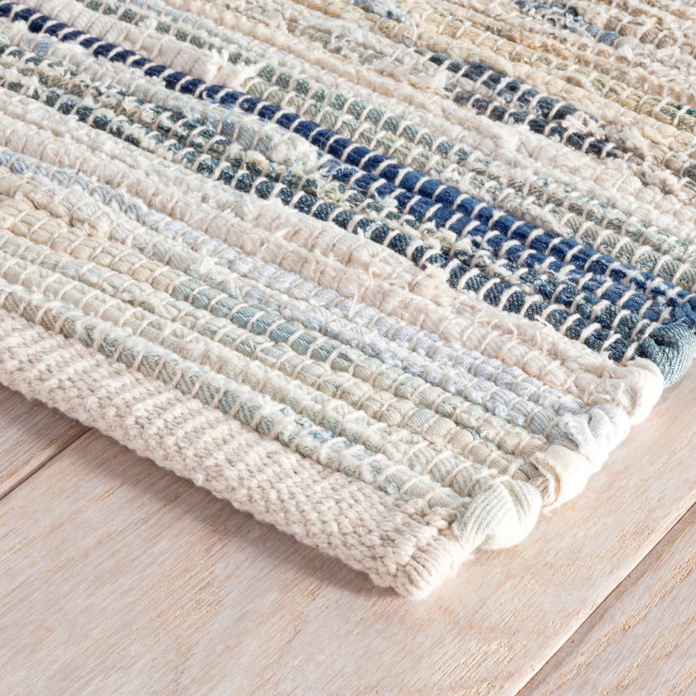 Denim Rag Handwoven Cotton Rug | Blue