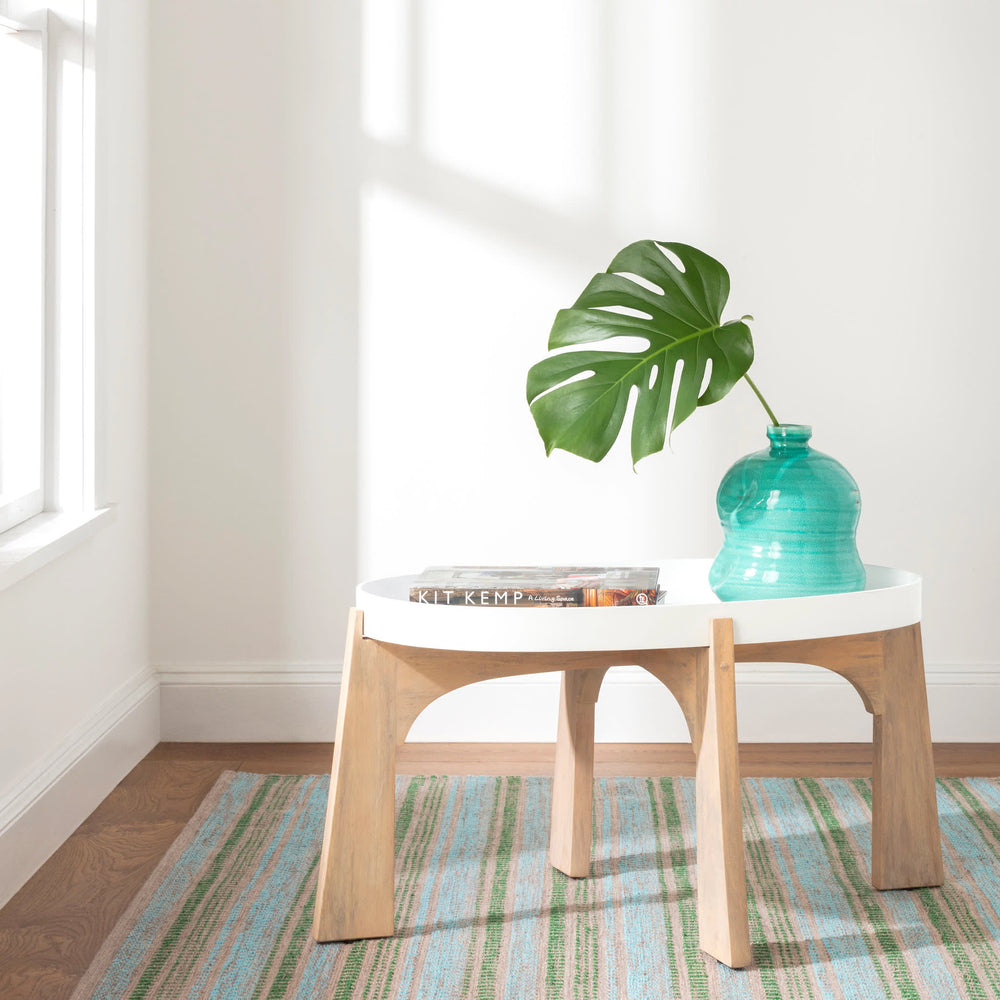 Sooner Than Later Handwoven Indoor/Outdoor Rug | Aqua