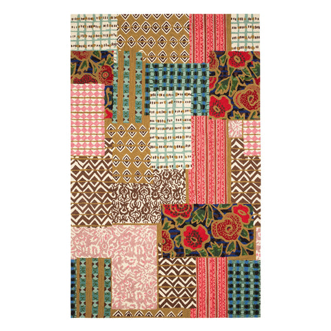 Elm Patchwork Hand Micro Hooked Wool Rug | Multi