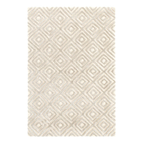 Cut Diamond Hand Tufted Wool/Viscose Rug | Silver