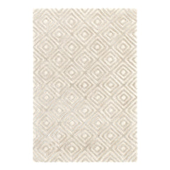 Cut Diamond Hand Tufted Wool/Viscose Rug | Silver