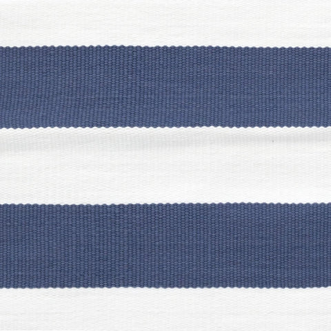 Catamaran Stripe Handwoven Indoor/Outdoor Rug Swatch | Denim/White