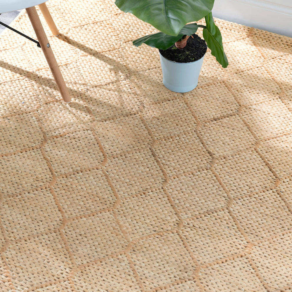 Tiles Handwoven Jute Rug | Natural