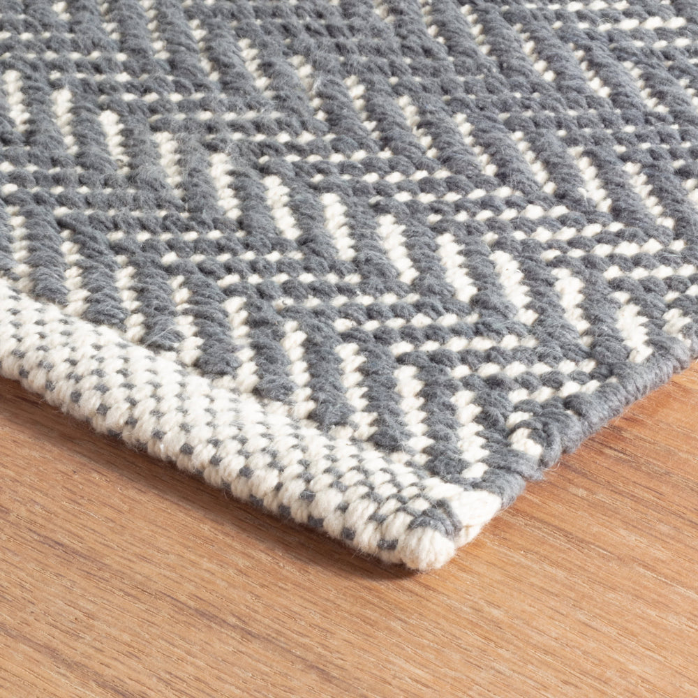 Herringbone Handwoven Cotton Rug | Shale