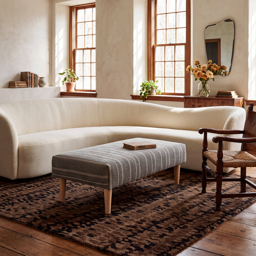 Samson PET Custom Rug Ottoman | Black