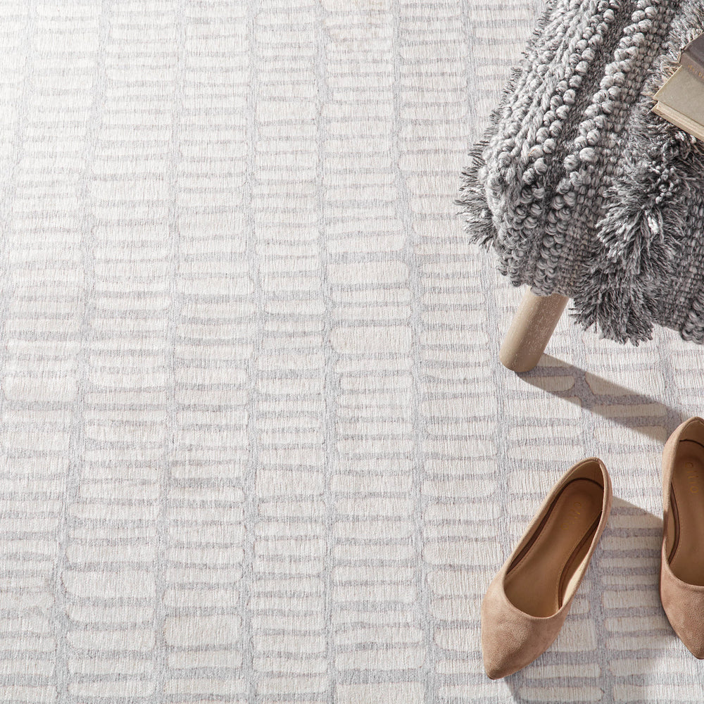Zhara Stripe Mini Ottoman | Grey