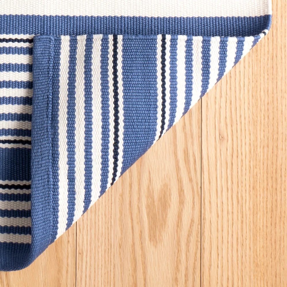 Rugby Stripe Handwoven Indoor/Outdoor Rug | Denim