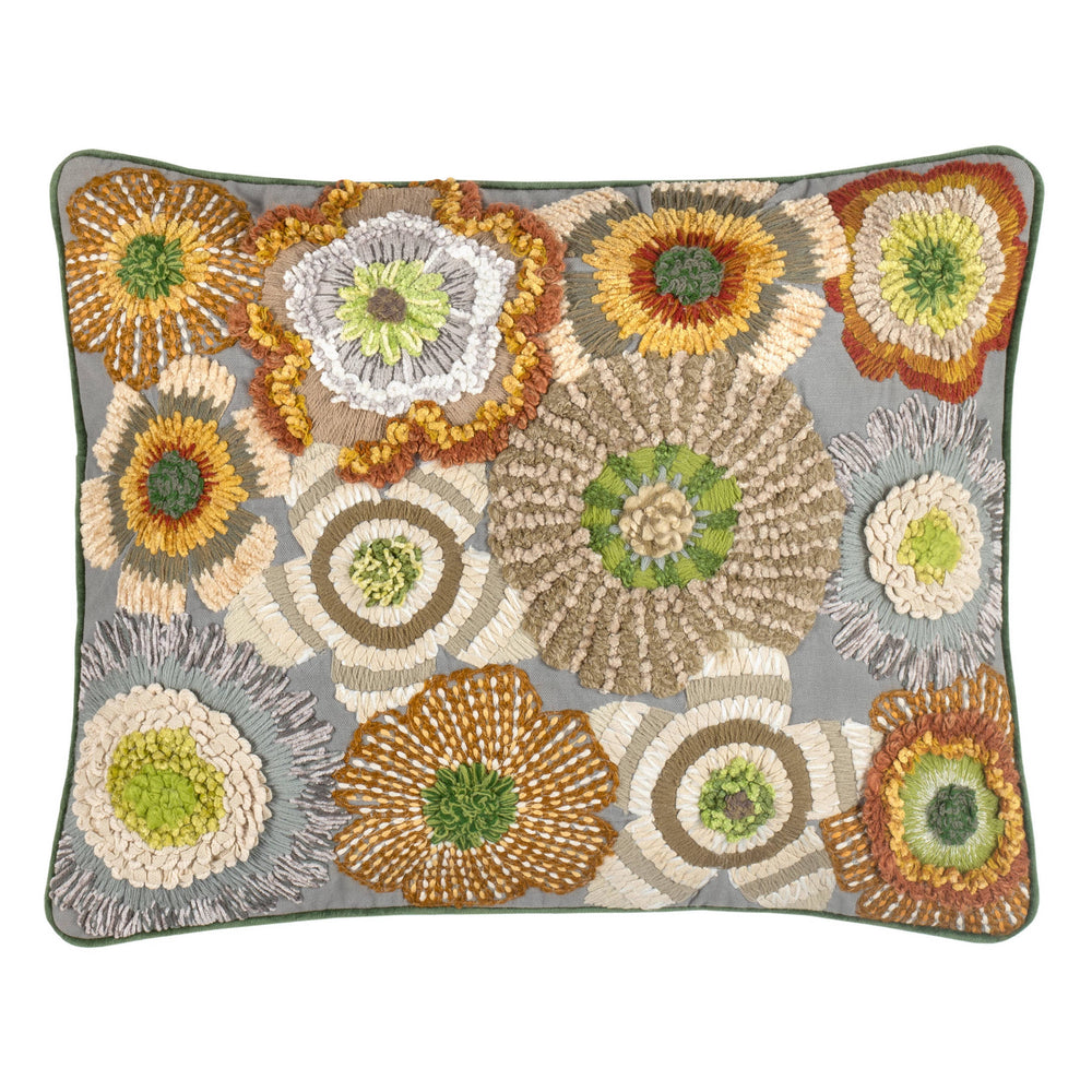 Bramble Embroidered Decorative Pillow Cover | Natural