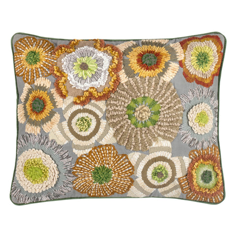 Bramble Embroidered Decorative Pillow Cover | Natural