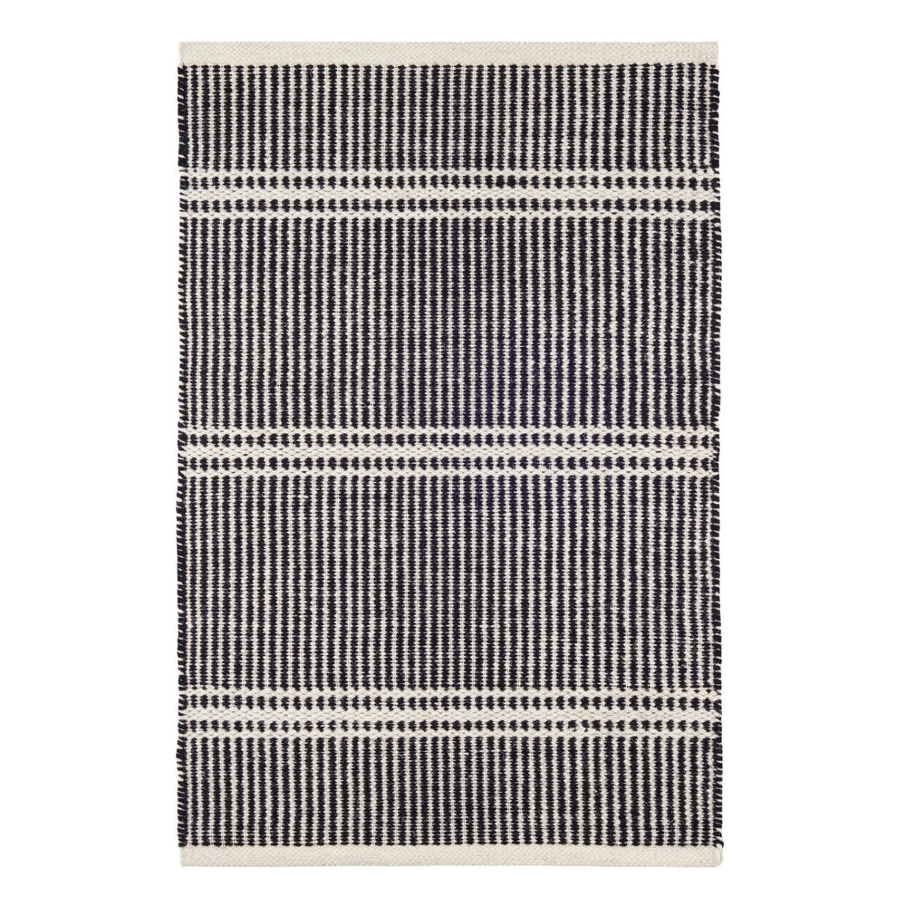 Malta Handwoven Wool Rug | Black/Ivory