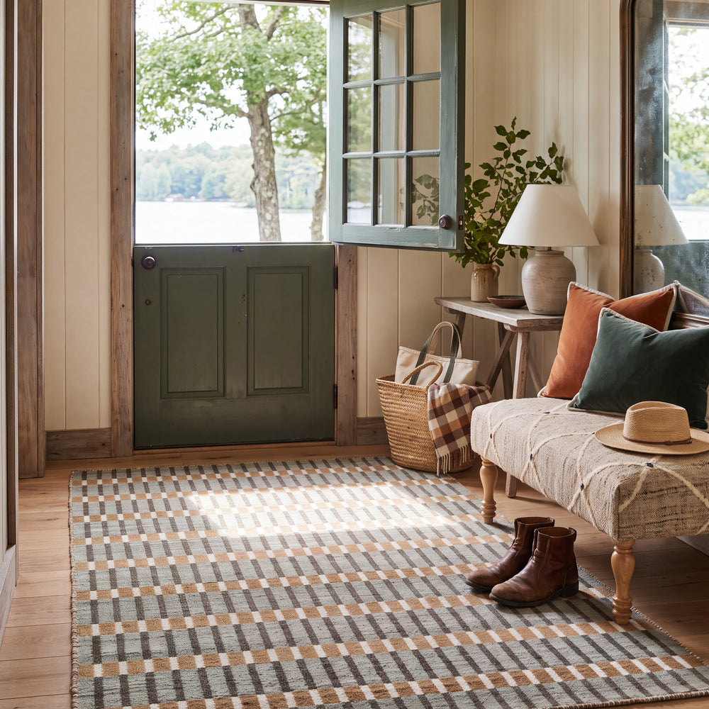 Kali Natural Custom Rug Ottoman | Natural