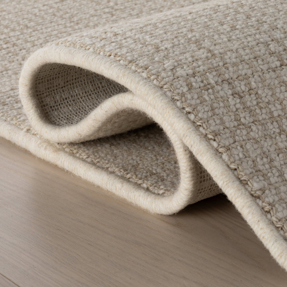 Yadira Geometric Woven Wool Custom Rug | Natural