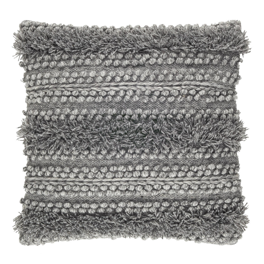 Zhara Stripe Indoor/Outdoor Decorative Pillow Cover | Grey
