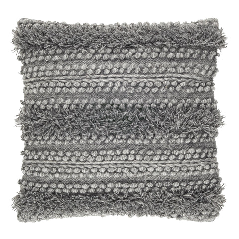 Zhara Stripe Indoor/Outdoor Decorative Pillow Cover | Grey