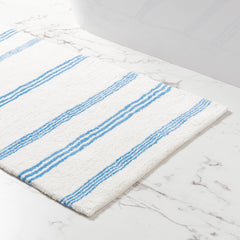 Rowe Stripe Bath Rug | French Blue