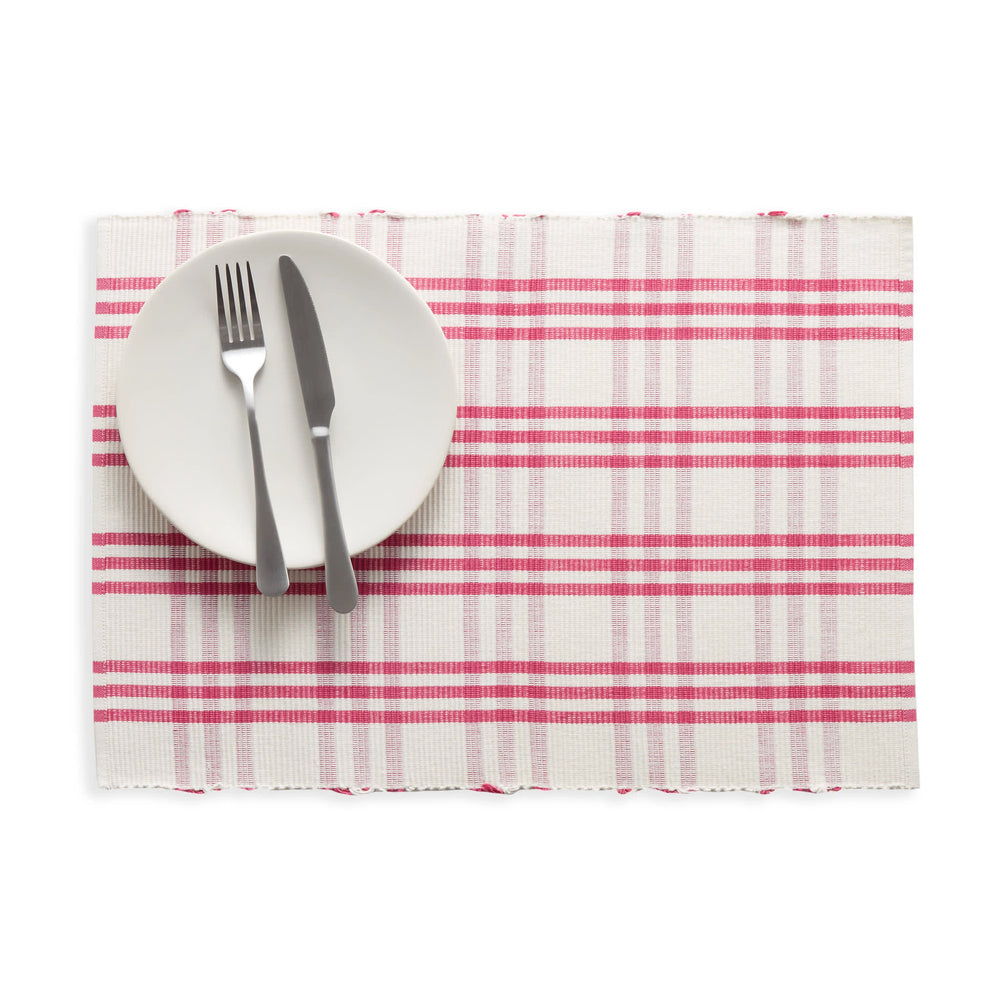 Beaumont Plaid Placemat Set of 4 | Fuchsia