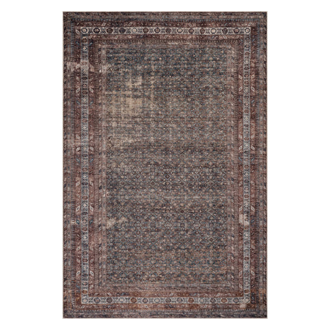 Vasali Bordered Traditional Washable Rug | Red