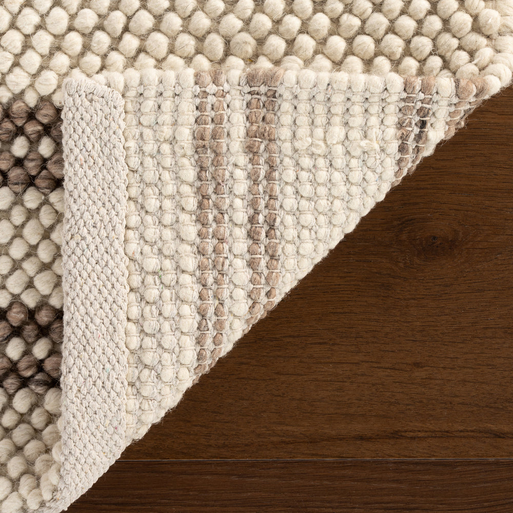 Venit Modern Striped Farmhouse Rug | Brown