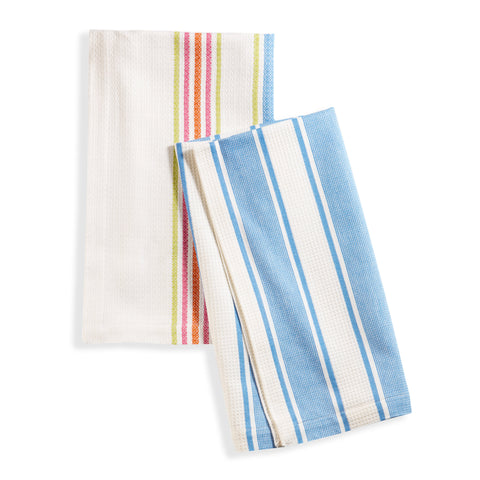 Oakes Stripe Tea Towel Set of 2 | French Blue