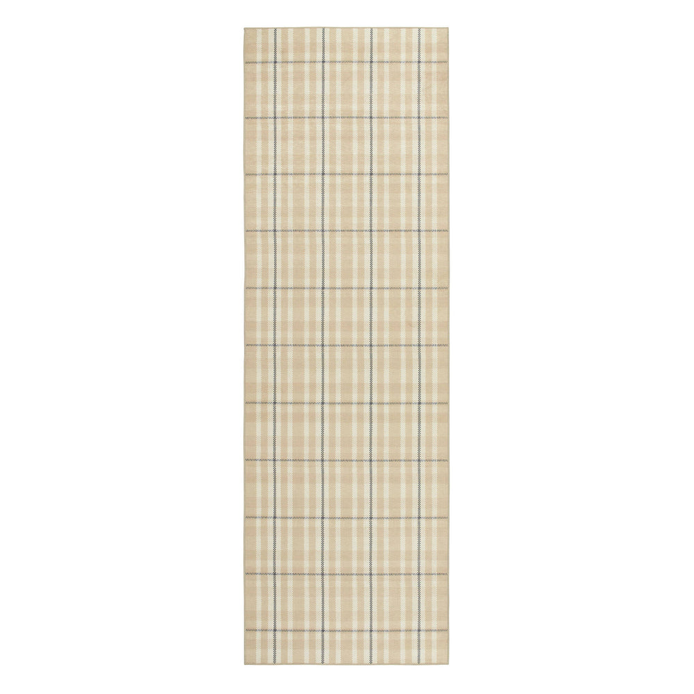 Hallie Plaid Machine Washable Rug | Khaki