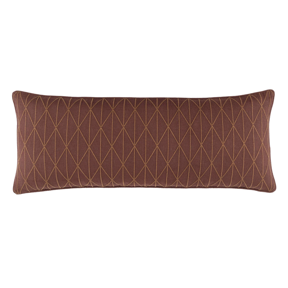Adger Embroidered Decorative Pillow Cover | Russet