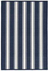Maysville Stripe Woven Indoor/Outdoor Custom Rug | Navy