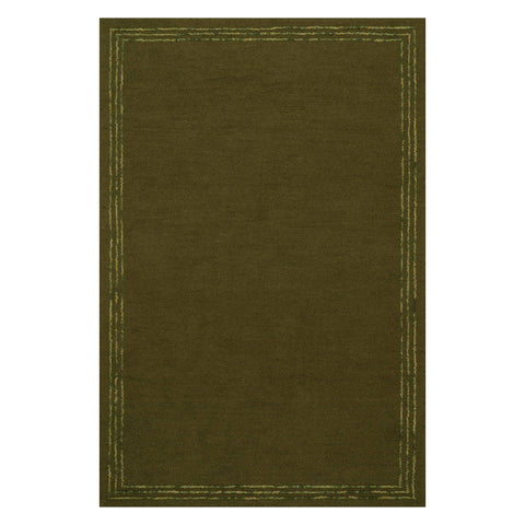 Baina Modern Bordered Rug | Green