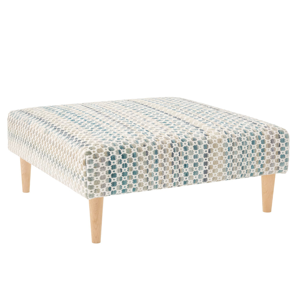 Poppy Rug Ottoman | Blue
