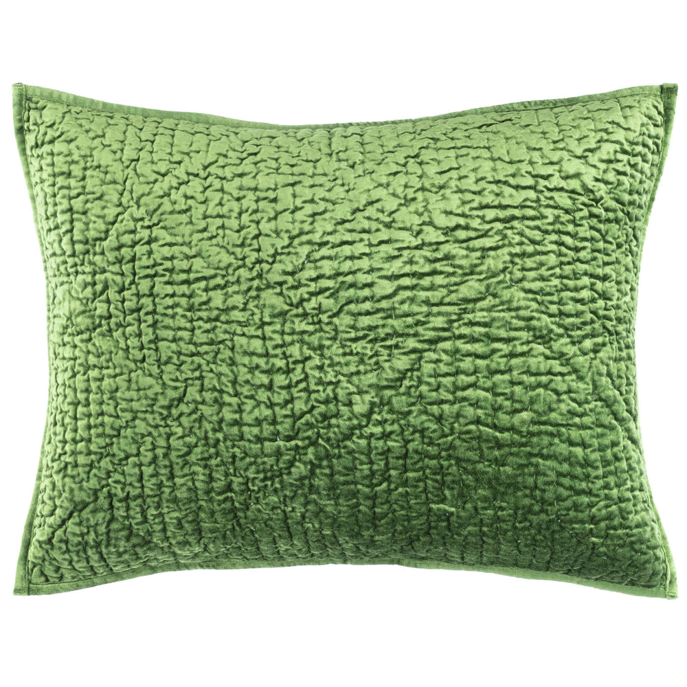 Parisienne Velvet Quilted Sham | Evergreen