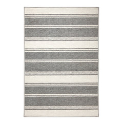 Bowman Stripe Machine Washable Rug | Grey