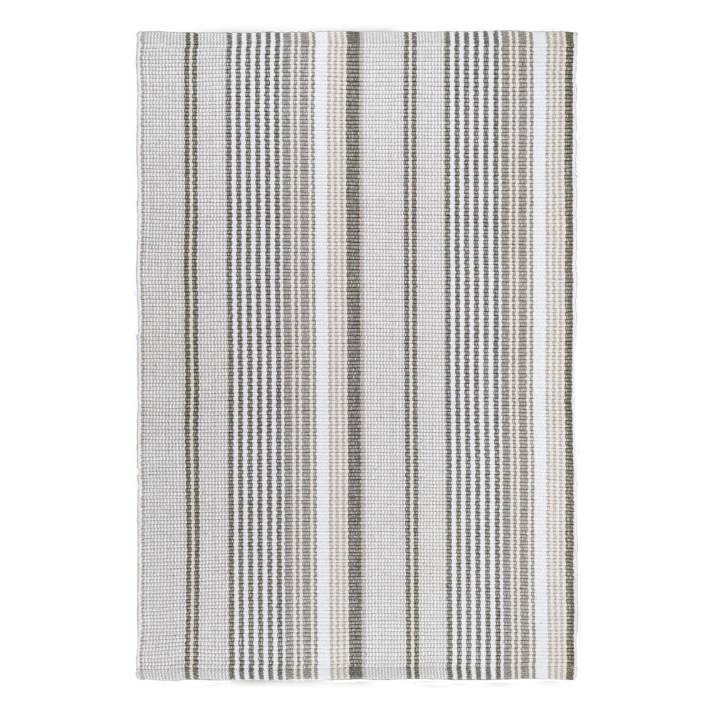 Gradation Ticking Handwoven Cotton Rug | Grey
