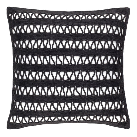 Lanyard Indoor/Outdoor Decorative Pillow Cover | Black