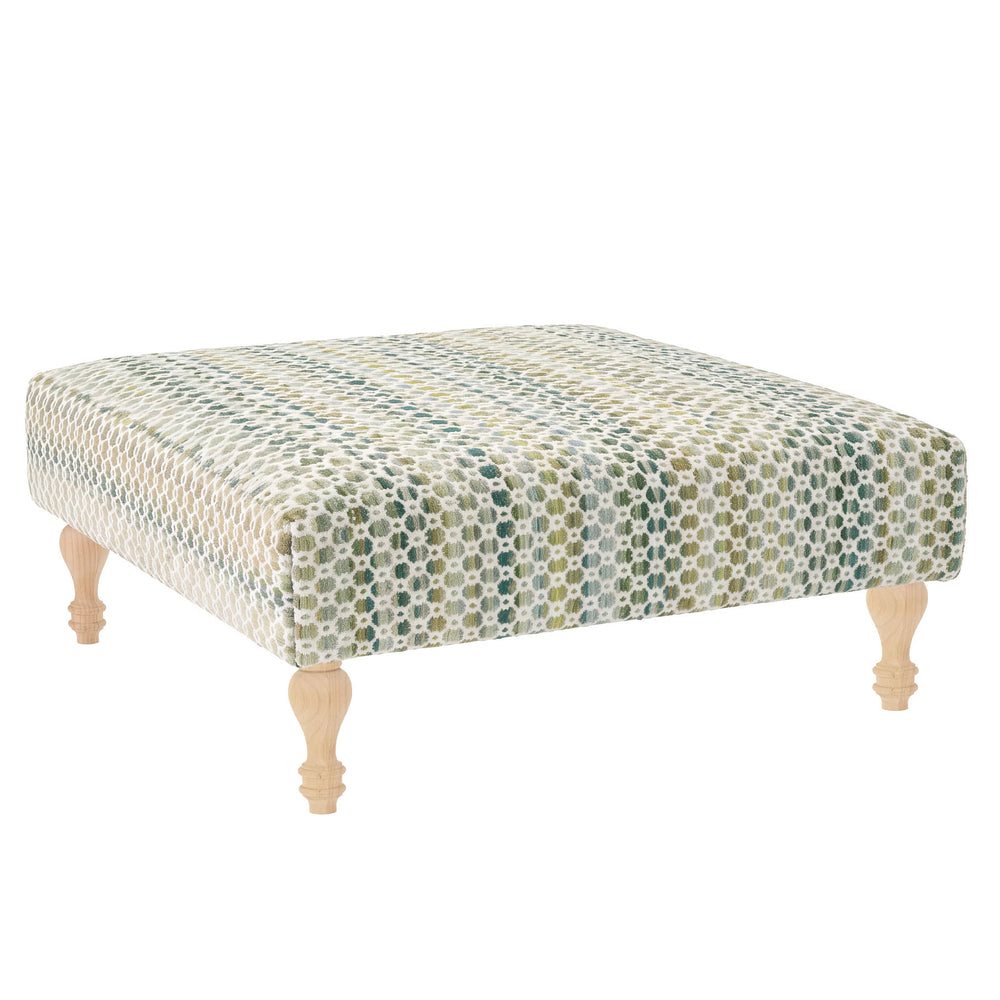 Poppy Rug Ottoman | Moss